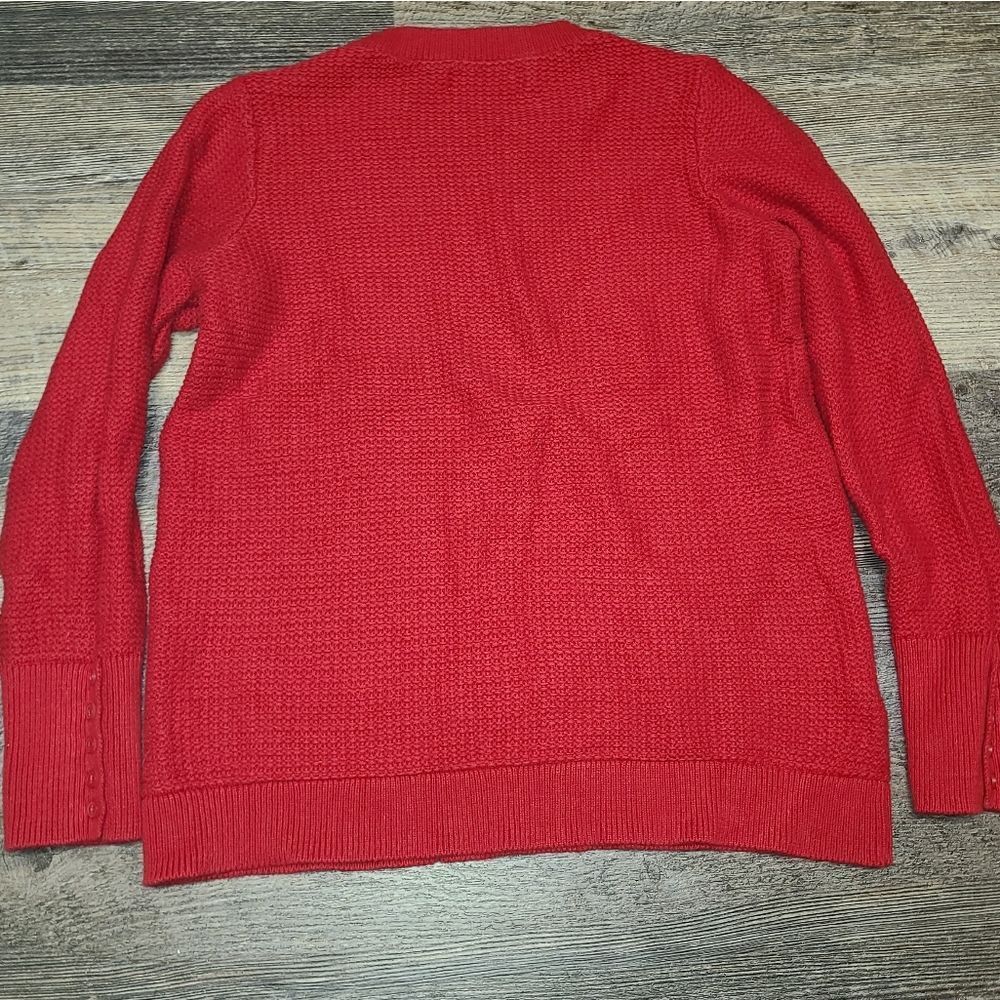 Loft Red Cotton Sweater - Picture 7 of 9